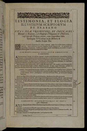 Testimonia, Et Elogia Illustrium Scriptorum De Hrabano.