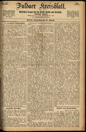 Ausgabe vom Donnerstag, den 30. August 1883.
