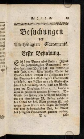 23-152, Besuchungen des Allerheiligsten Sacraments.