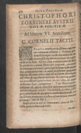 Ad librum VI. Annalium