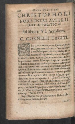 Ad librum VI. Annalium