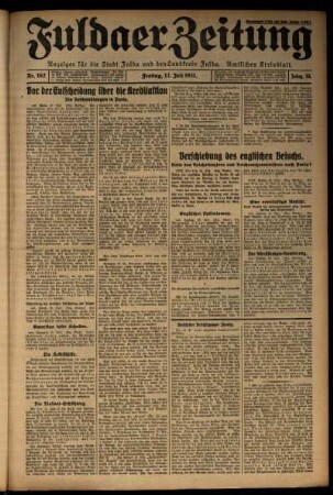 Ausgabe vom Freitag, den 17. Juli 1931.