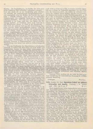 46-49 [Rezension] Kolb, Karl, Menschliche Freiheit und göttliches Vorherwissen nach Augustin