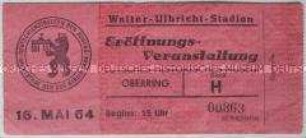 Eintrittskarte zur Eröffnungsveranstaltung des Deutschlandtreffens der Jugend 1964
