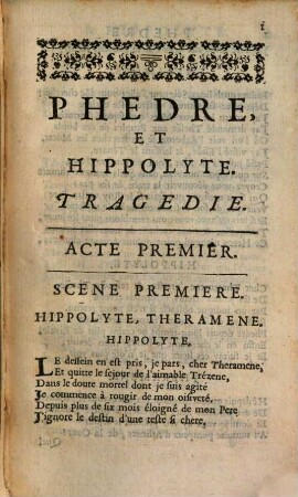 Phèdre & Hippolyte : tragédie