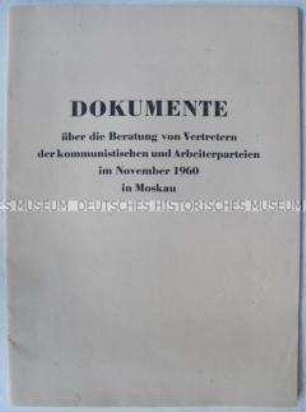 Dokumente der Internationalen Konferenz kommunistischer und Arbeiterparteien in Moskau (Erklärung, Appell an alle Völker der Welt)