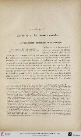 Chapitre III: La terre et les classes rurales