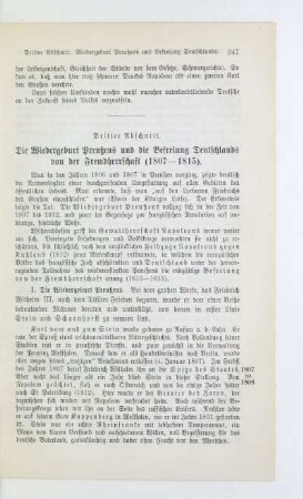 Dritter Abschnitt. Die Wiedergeburt Preußens und die Befreiung Deutschlands von der Fremdherrschaft (1807 - 1815)