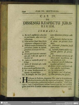 Cap. IV. De Dissensu Respectu Juris Rerum
