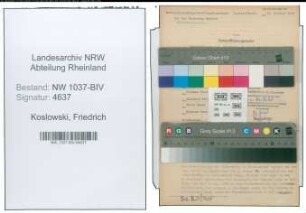 Entnazifizierung Friedrich Koslowski , geb. 22.11.1899 (Strommeister)