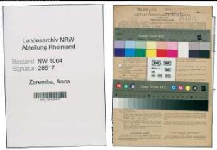 Entnazifizierung Anna Zaremba , geb. 09.05.1904 (Bueroangestellte)