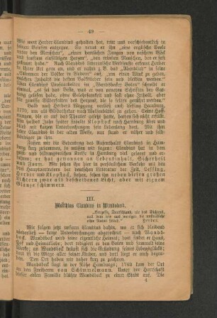 III. Matthias Claudius in Wandsbeck.