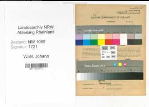 Entnazifizierung Johann Wahl , geb. 17.06.1906 (Unterbrandmeister)