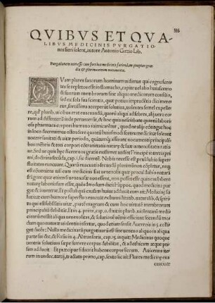 Quo medicamentorum genere purgationes fieri debeant Lib. 1