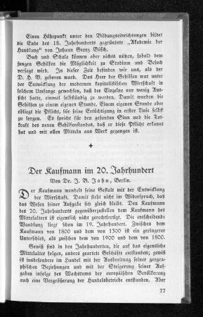 Der Kaufmann im 20. Jahrhundert