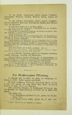 Das Großherzogtum Oldenburg