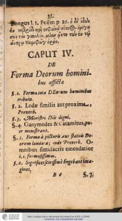 CAPUT IV. DE Forma Deorum hominibus afficta
