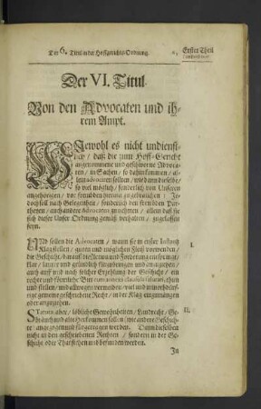Der VI. Titul.
