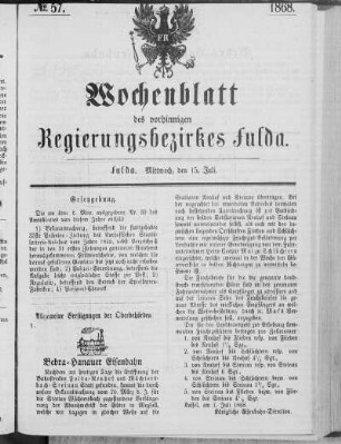 No. 57., Ausgabe vom 15. Juli 1868