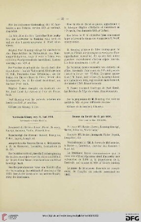 Vorstands-Sitzung vom 15. Juni 1904 / Séance du Comité du 15 juin 1904