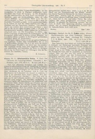 212-214 [Rezension] Holzinger, H., Exodus, erklärt