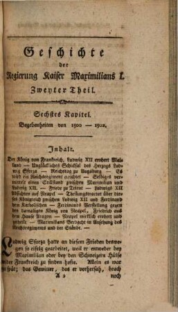 Geschichte der Regierung Kaiser Maximilians des Ersten, 2