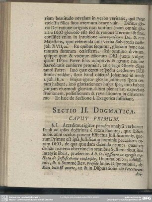 Sectio II. Dogmatica