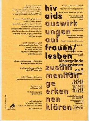 HIV - Aids Auswirkungen auf Frauen/Lesben Hintergründe und Diskussionen