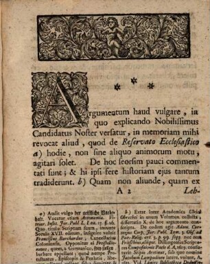 Ordinis Jvridici In Academia Vitembergensi Decanvs Jo. Balthasar VVernhervs JCtus Potentissimo Poloniarvm Regi, Et Electori Saxoniae, A Consiliis Avlae, Atqve Jvstitiæ, Ordinarivs, Et Antecessor Primarivs Etc. Lectori Benevolo S. D.