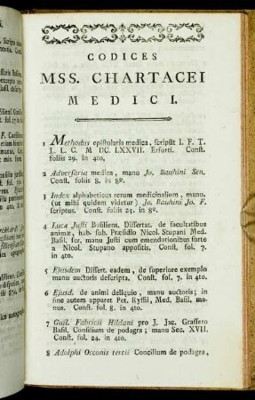 Codices MSS. Chartacei Medici.