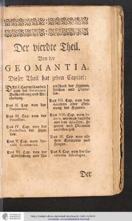 Der vierdte Theil von der Geomantia