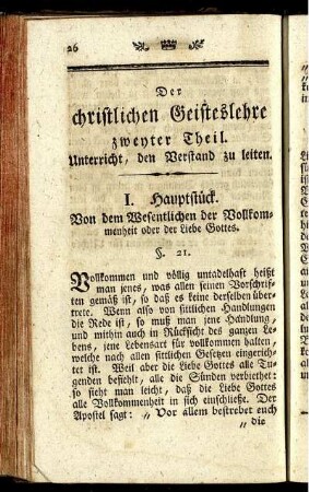 Der christlichen Geisteslehre zweyter Theil. Unterricht, den Verstand zu leiten.