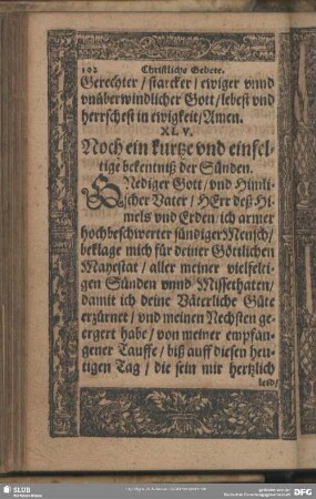 XLV. Noch ein kurtze und einfeltige bekenntniß der Sünden