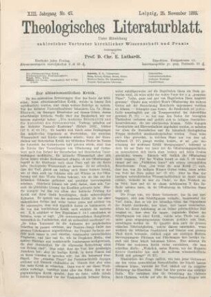 551-553 Zur alttestamentlichen Kritik