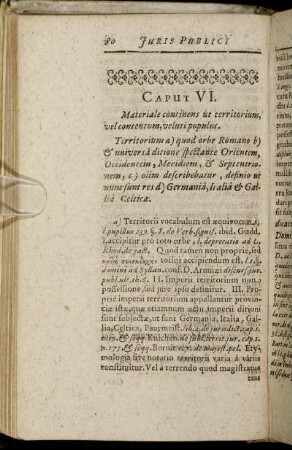 Caput VI. Materiale continens ut territorium, vel contentum, veluti populus.