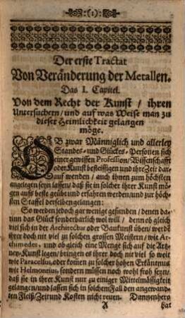 Magnalia Medico-Chymica Continuata, Oder, Fortsetzung der hohen Artzney- und Feuerkunstigen Geheimnüssen : Darinn die übrigen Tractaten, so viel deren der so genannte berühmte Philosophus Philaletha heraus gegeben, zum fleissigsten verhochdeutschet vorgetragen werden ...