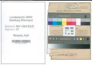 Entnazifizierung Karl Reckers , geb. 13.02.1920 (Arbeiter)