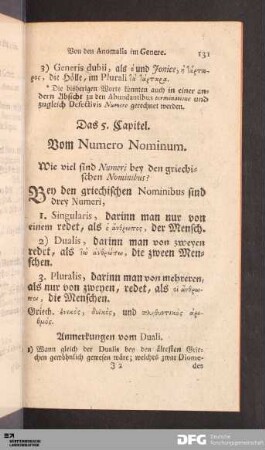 Das 5. Capitel. Vom Numero Nominum