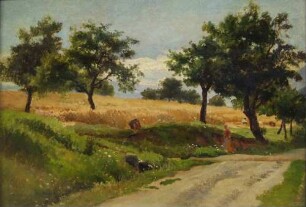 Sommerlandschaft mit Schnitter