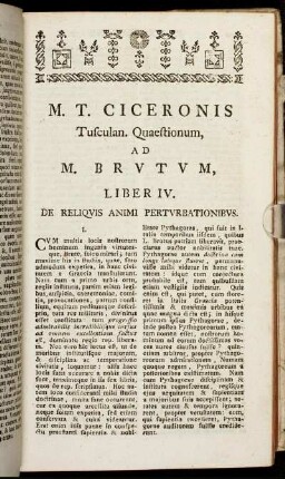 Liber IV. De Reliquis Animi Perturbationibus.