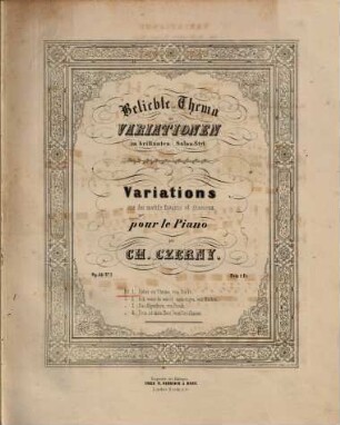 Beliebtes Thema mit Variationen im brillanten Salon-Styl : pour le piano ; op. 811, 1. Über ein Thema von Balfe
