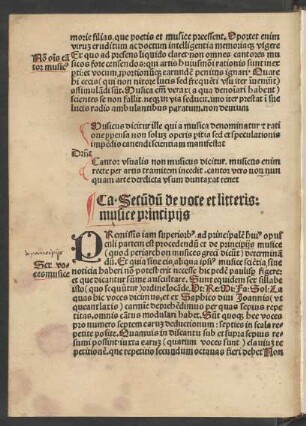 Ca. Secundum de voce et litteris: musice principiis