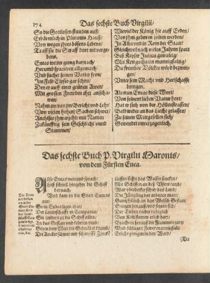 Das sechste Buch P. Vergilii Maronis/ von dem Fürsten Enea.