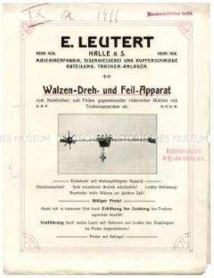 Walzen-Dreh- und Feil-Apparat