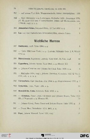 Weltliche Herren (Nr. 586-606)