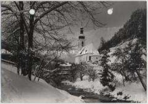 Winterlandschaft, Ramsau, Kirche und Reiteralpe