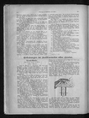 Erfindungen im Hochbauwesen aller Länder.