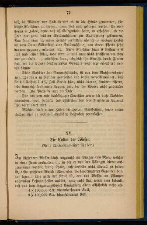 XV. Die Cultur der Wiesen