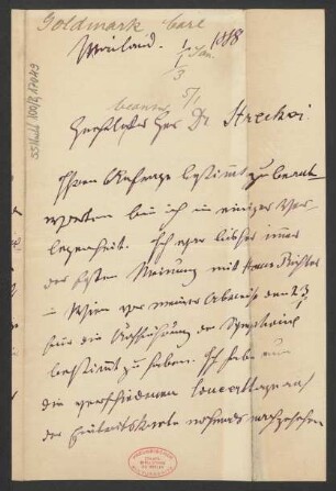 Brief an Ludwig Strecker  und B. Schott's Söhne : 01.01.1888