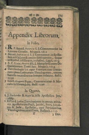 Appendix Librorum.